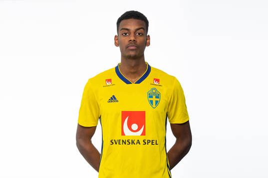 Alexander Isak of the Swedish national football team poses