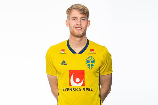 Filip Helander of the Swedish national football team poses