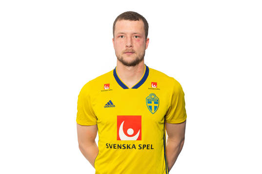 Jakob Johansson of the Swedish national football team poses