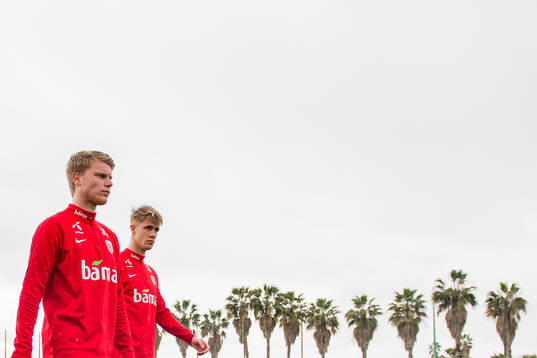 Sigurd Rosted and Kristoffer Ajer of Norway