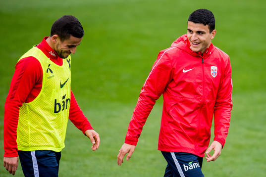 Omar Elabdellaoui and Mohamed Elyounoussi of Norway