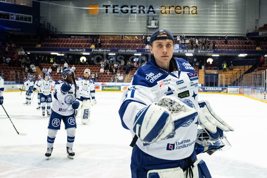 Leksands målvakt Jonas Arntzen jubel