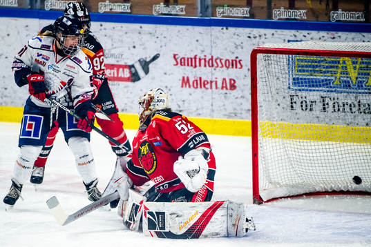 Linköpings Sidney Morin, ej i bild, gör 0-1 bakom Luleås