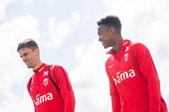 Markus Henriksen and Ola Kamara of Norway