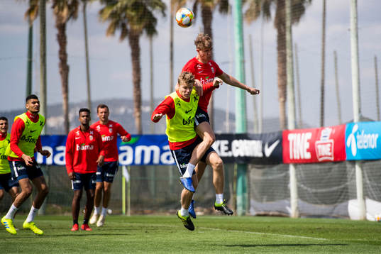 Sigurd Rosted and Kristoffer Ajer of Norway