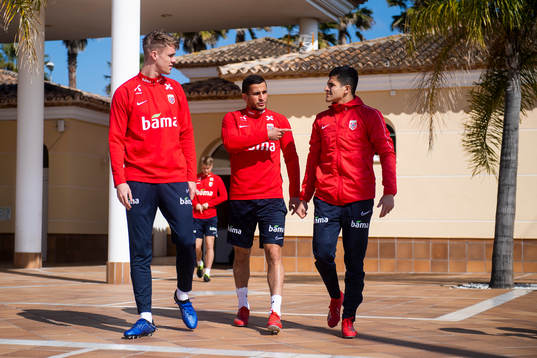 Kristoffer Ajer, Omar Elabdellaoui and Tarik Elyounoussi of