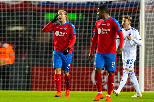Helsingborgs Charlie Weberg och Wanderson do Carmo deppar