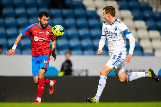 Helsingborgs David Boysen och FC Köpenhamns Andreas