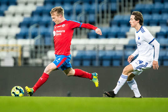 Helsingborgs Andreas Landgren och FC Köpenhamns Robert