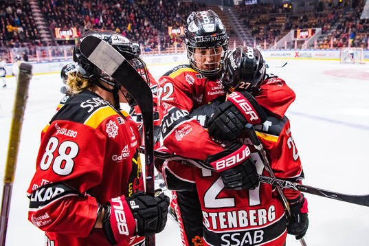 Luleås Melinda Olsson och Rebecca Stenberg jublar