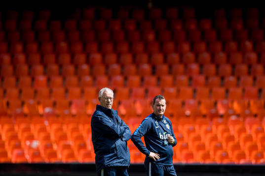 Lars Lagerbäck, head coach of Norway, and Per Joar Hansen,