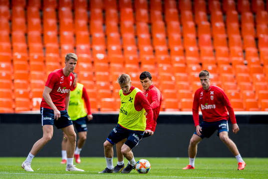 Martin Ødegaard and Mohamed Elyounoussi of Norway
