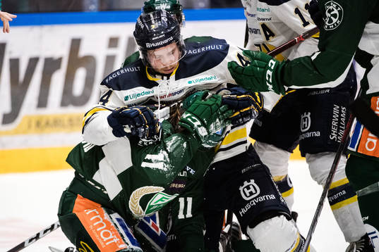 s Mikko Lehtonen och Färjestads Joakim Nygård i bråk