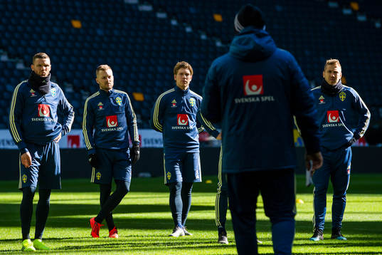 L to R Marcus Berg, Sebastian Larsson, Alexander Fransson