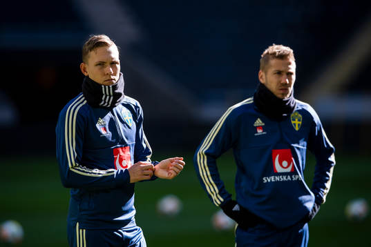 Sweden's Ludwig Augustinsson (L)