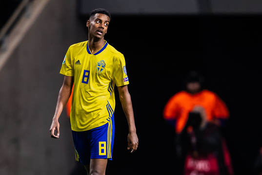 Alexander Isak of Sweden looks dejected
