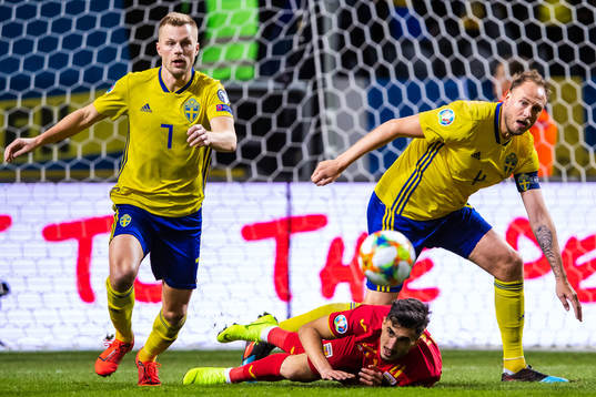 Sebastian Larsson and Andreas Granqvist of Sweden and