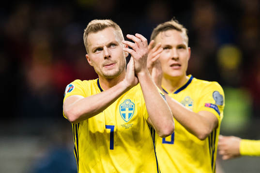 Sebastian Larsson and Ludwig Augustinsson of Sweden