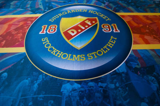 Djurgårdsemblem på en banner