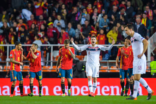 Håvard Nordtveit of Norway reacts