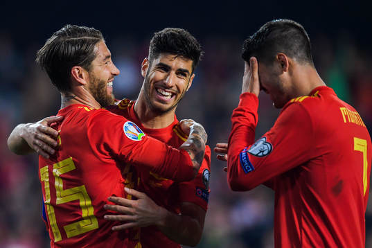 Sergio Ramos, Marco Asensio and Dani Ceballos Fernandez of