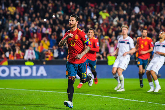 Sergio Ramos of Spain celebrates