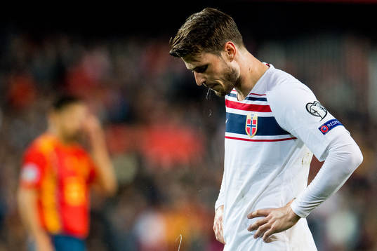 Håvard Nordtveit of Norway looks dejected