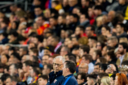 Lars Lagerbäck, head coach of Norway, and Per Joar Hansen,