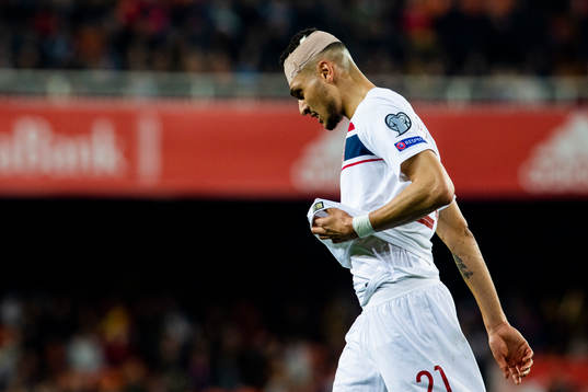 Bjørn Maars Johnsen of Norway with an injury