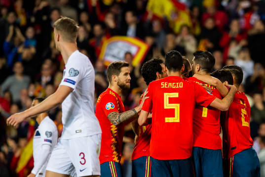 Rodrigo Moreno Machado of Spain celebrates with his