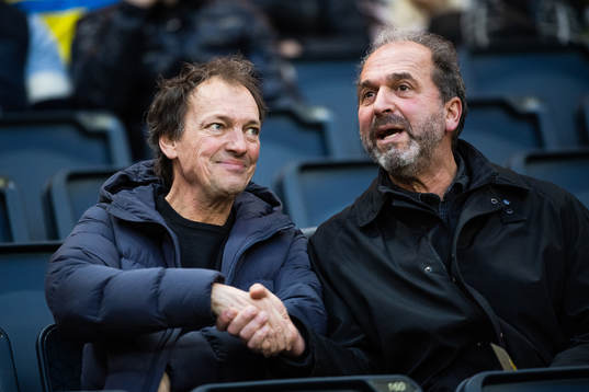 Lennart Ekdahl (left) in the stands
