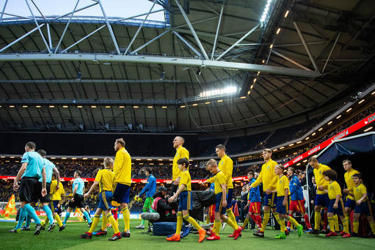 Andreas Granqvist, goalkeeper Robin Olsen, Mikael Lustig