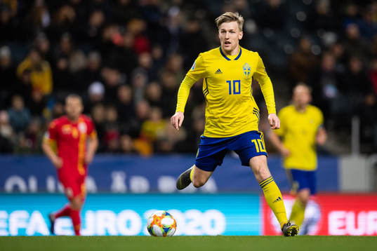 Emil Forsberg of Sweden in aciton