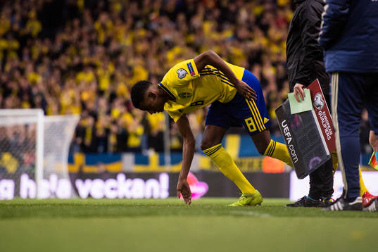 Alexander Isak of Sweden enters the pitch
