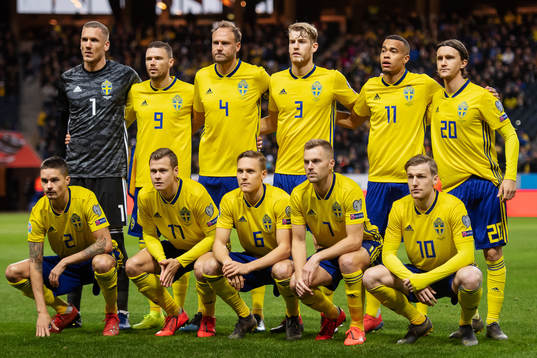 The starting eleven of team Sweden