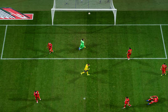 Marcus Berg of Sweden celebrates