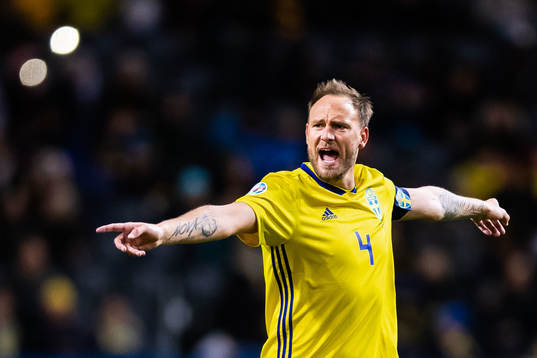 Andreas Granqvist of Sweden reacts