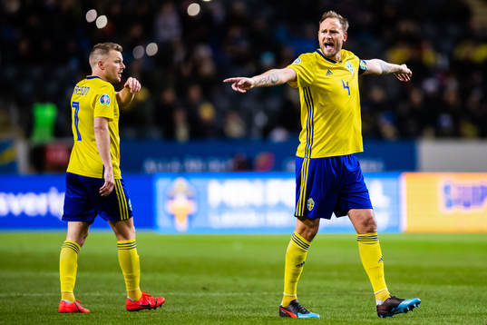 Andreas Granqvist of Sweden reacts