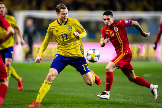 Viktor Claesson of Sweden and Nicolae Stanciu of Romania