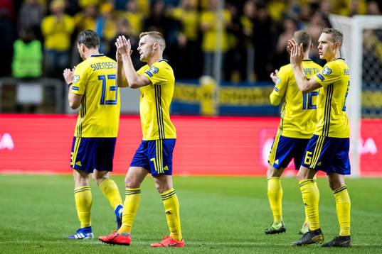 Sebastian Larsson and Ludwig Augustinsson of Sweden
