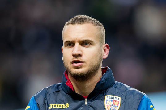 George Puscas of Romania ahed of the UEFA Euro Qualifier