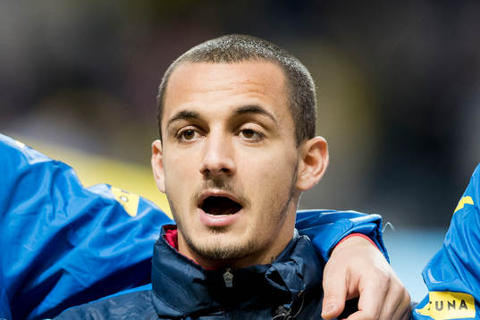 Ionut Mitrita of Romania ahed of the UEFA Euro Qualifier