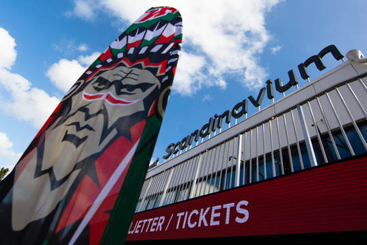 Scandinavium exteriört innan kvartsfinal 1 i SM-slutspelet