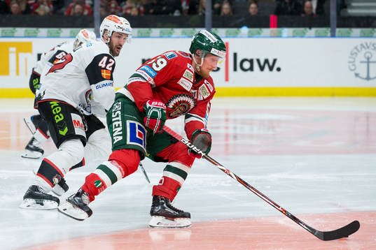 Malmö Redhawks Niklas Arell och Frölundas Simon