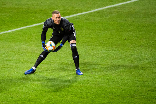 goalkeeper Robin Olsen of Sweden