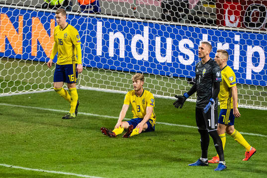 Emil Krafth, Filip Helander, goalkeeper Robin Olsen and