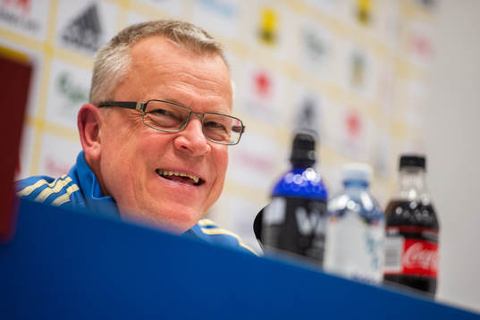 Head coach Janne Andersson of Sweden at the press conference