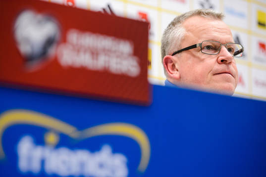 Head coach Janne Andersson of Sweden at the press conference