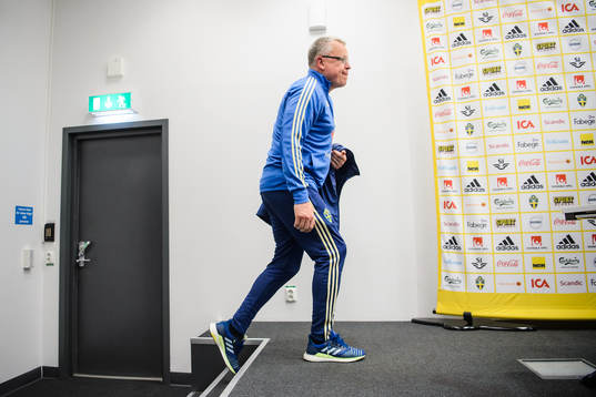Head coach Janne Andersson of Sweden at a press conference