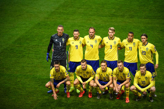 The starting eleven of team Sweden